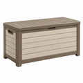 Baule contenitore da esterno 117 x 58 x 55 cm in resina tortora con coperchio